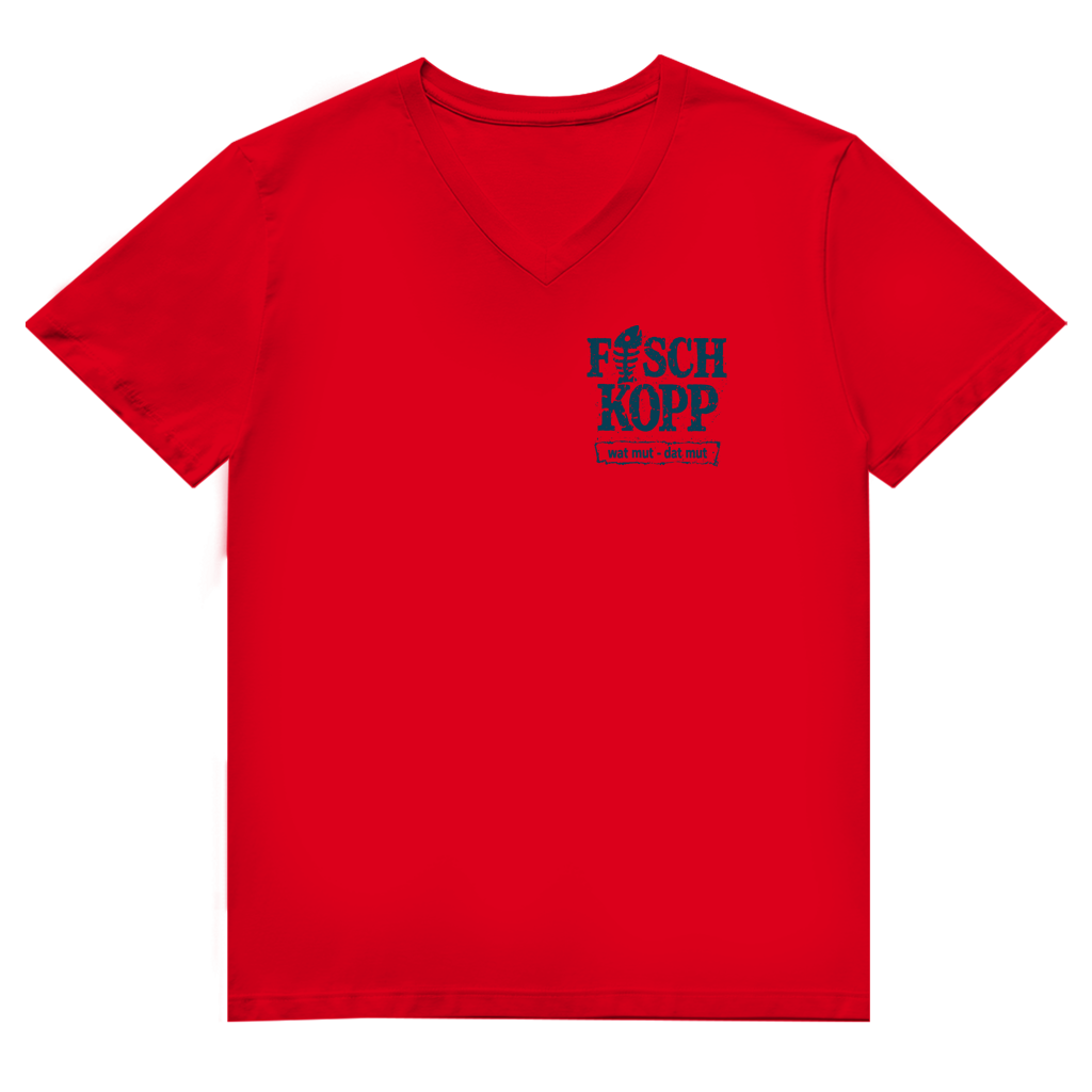 T-Shirt Herren V-Neck "FISCHKOPP" #560