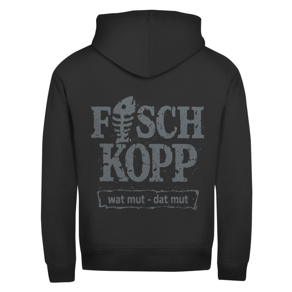 Hoodie-Jacke "FISCHKOPP" #560 - beidseitiger Druck
