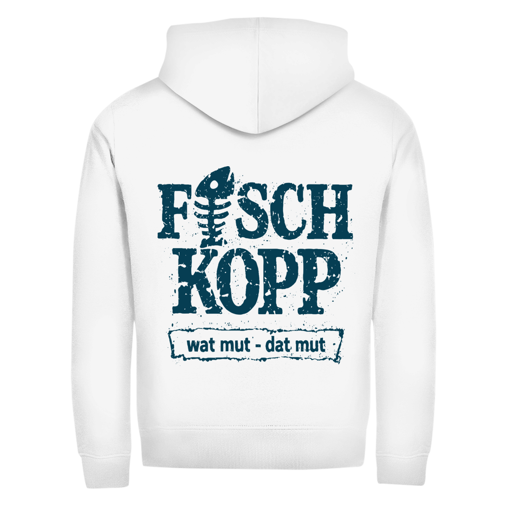 Hoodie-Jacke "FISCHKOPP" #560 - beidseitiger Druck
