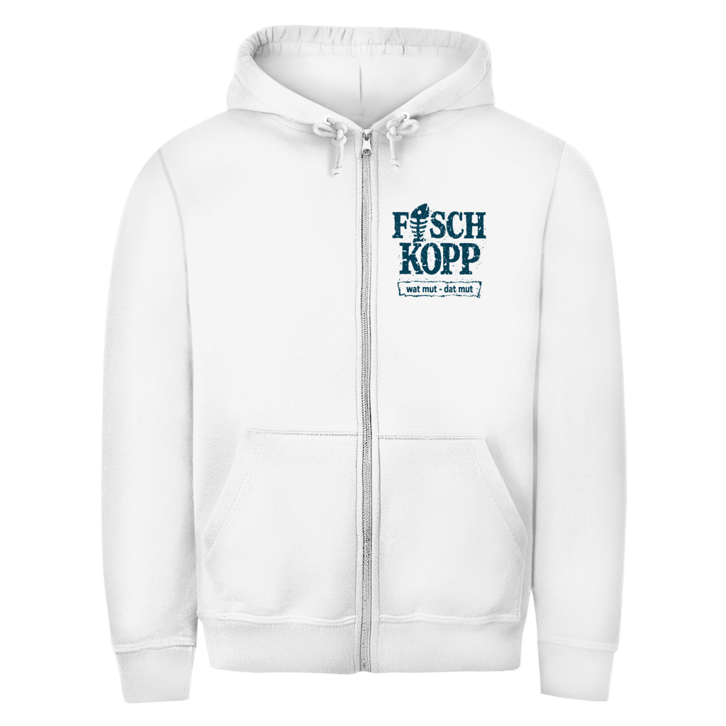 Hoodie-Jacke "FISCHKOPP" #560 - beidseitiger Druck