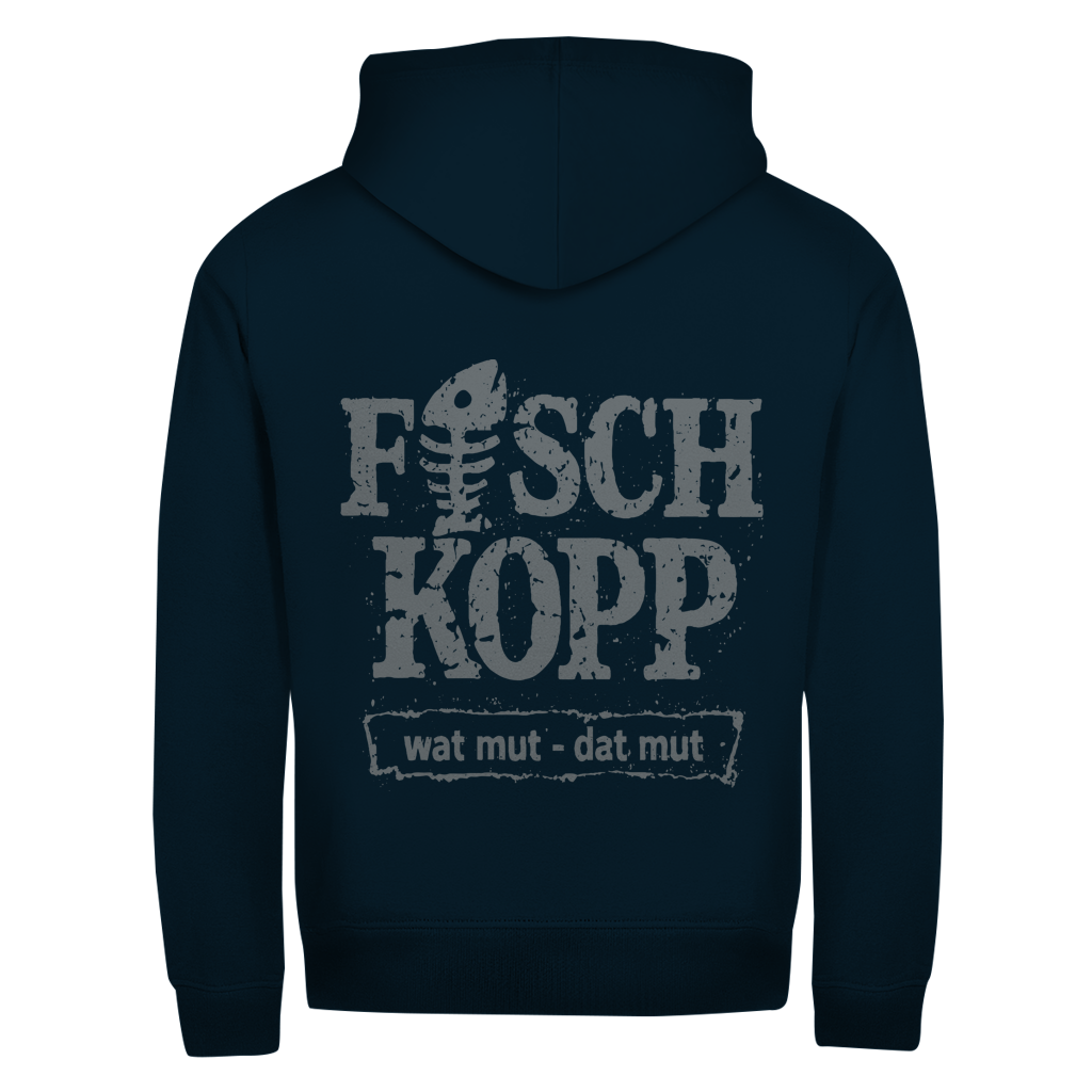Hoodie-Jacke "FISCHKOPP" #560 - beidseitiger Druck