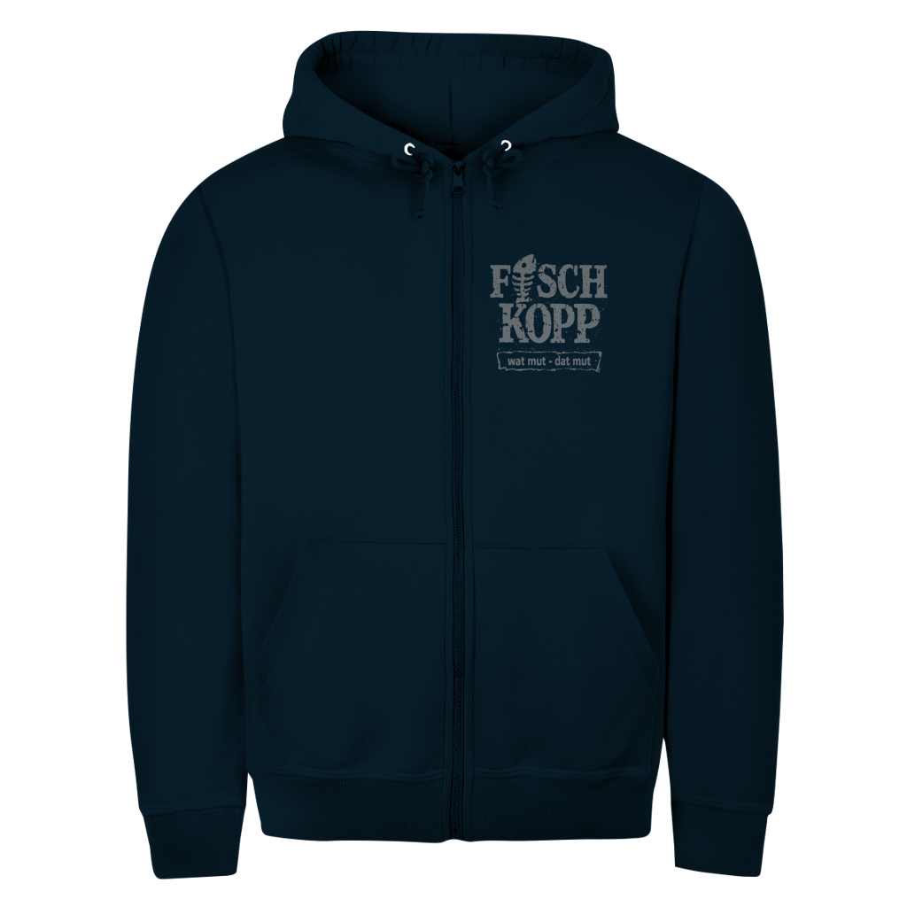 Hoodie-Jacke "FISCHKOPP" #560 - beidseitiger Druck