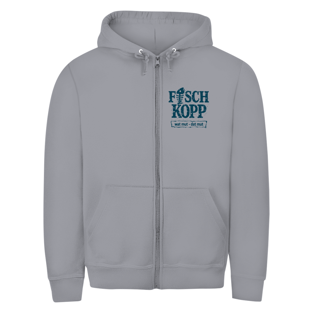 Hoodie-Jacke "FISCHKOPP" #560 - beidseitiger Druck