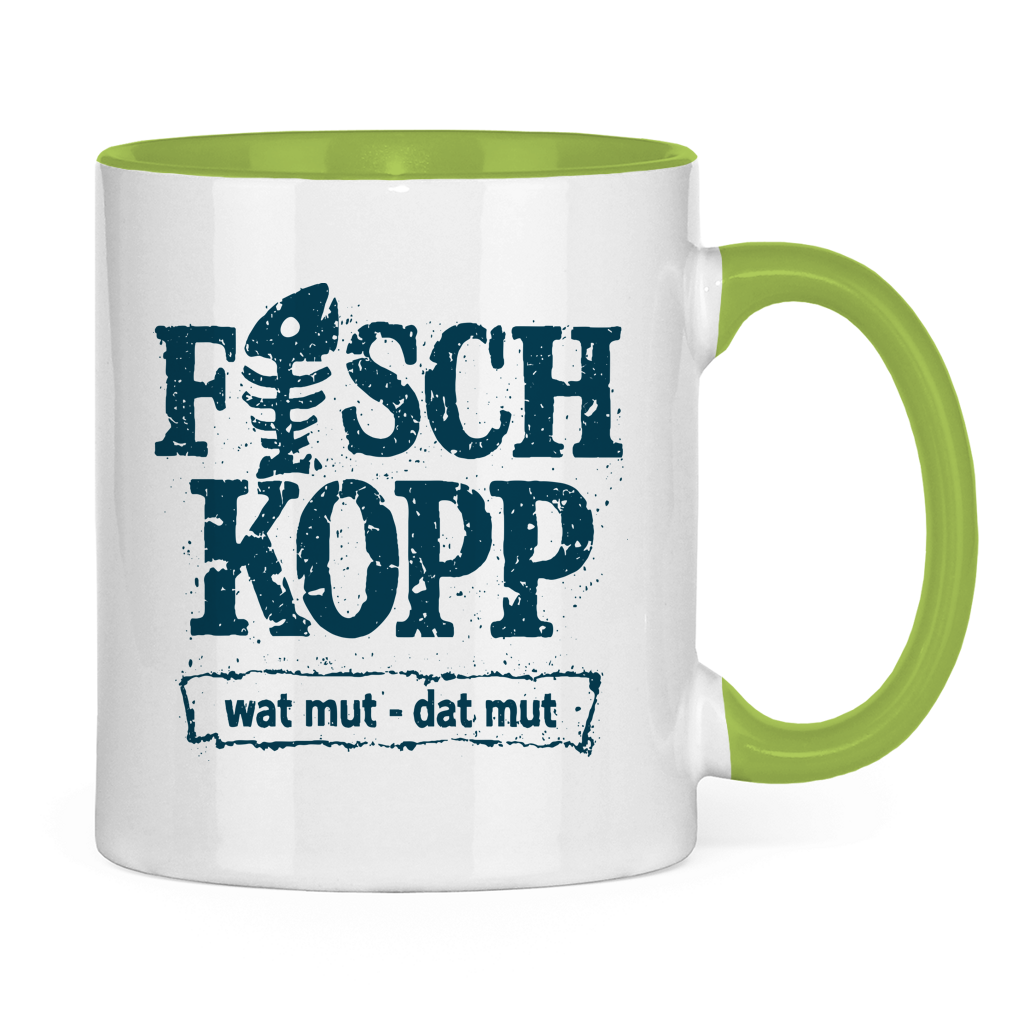 Keramik-Tasse zweifarbig "FISCHKOPP" #560