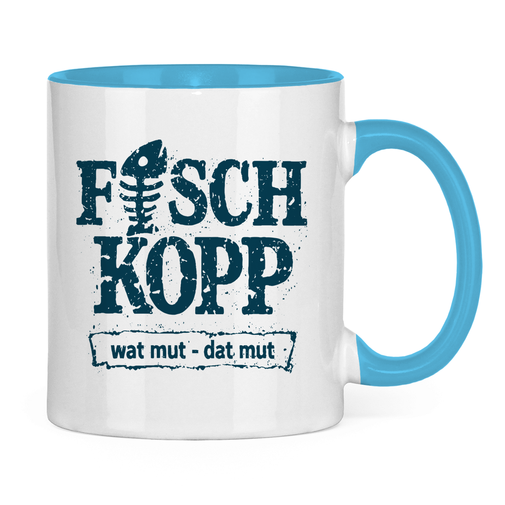 Keramik-Tasse zweifarbig "FISCHKOPP" #560