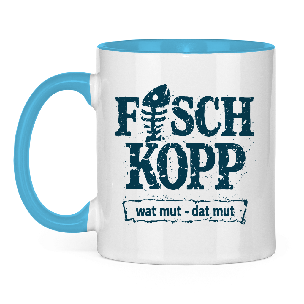 Keramik-Tasse zweifarbig "FISCHKOPP" #560