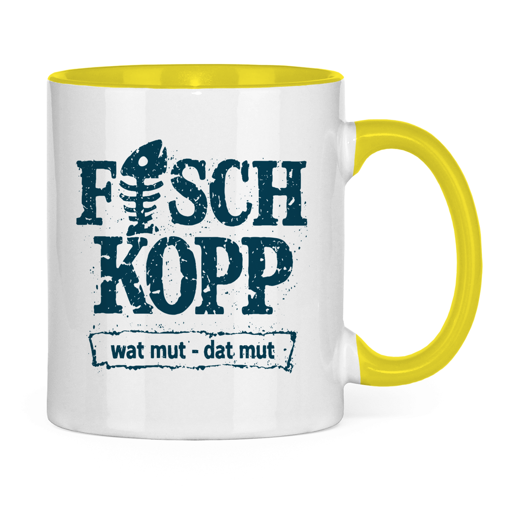 Keramik-Tasse zweifarbig "FISCHKOPP" #560