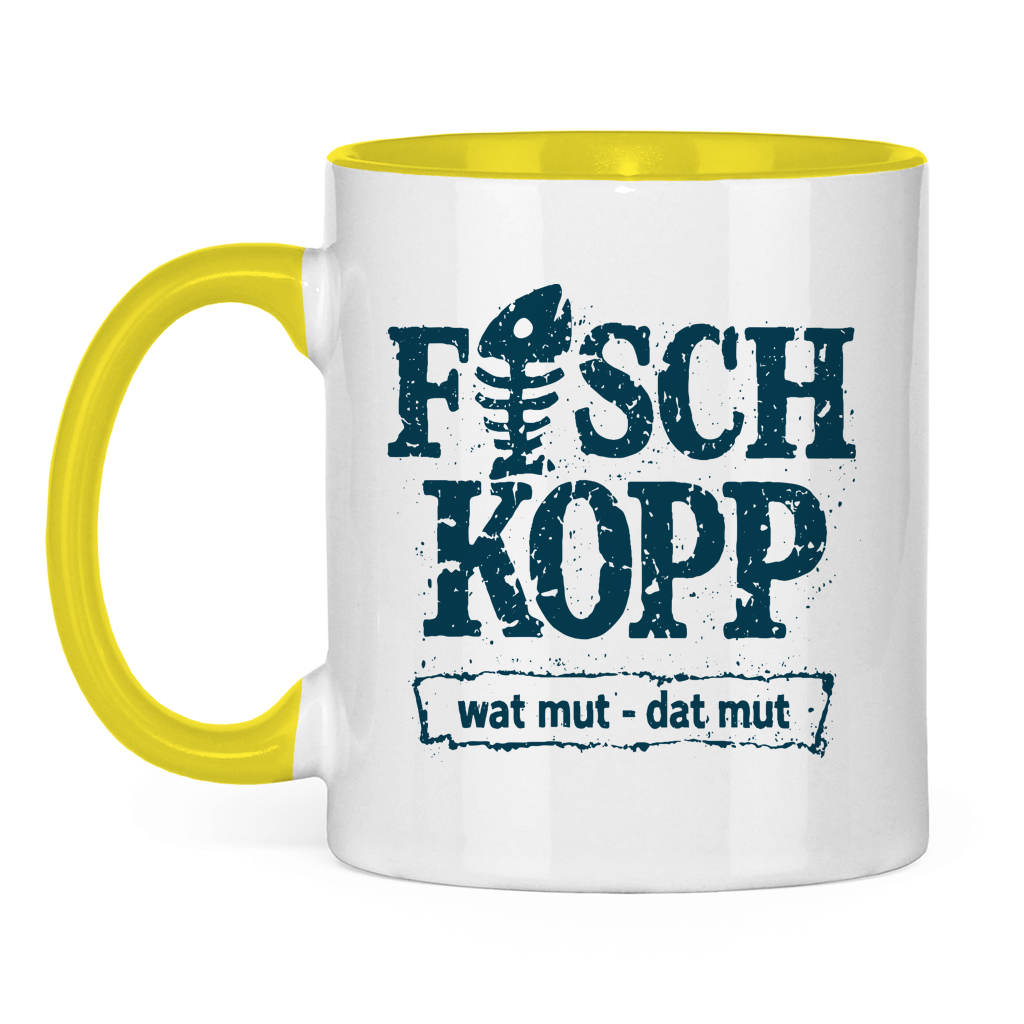 Keramik-Tasse zweifarbig "FISCHKOPP" #560