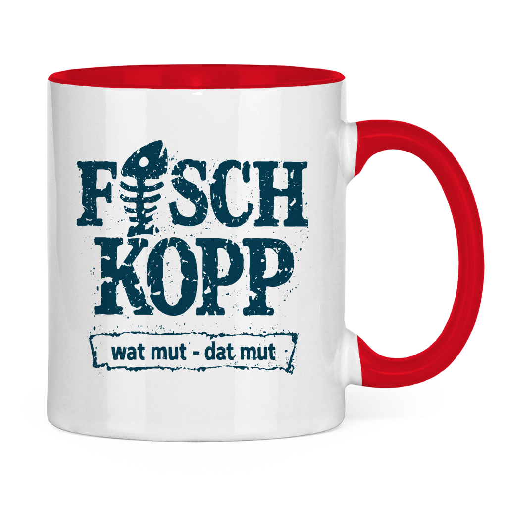 Keramik-Tasse zweifarbig "FISCHKOPP" #560