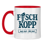 Keramik-Tasse zweifarbig "FISCHKOPP" #560
