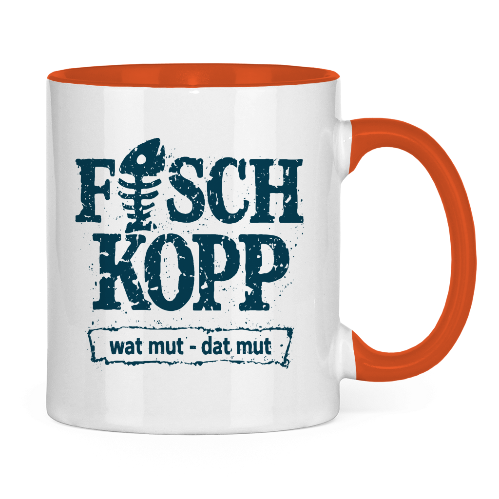 Keramik-Tasse zweifarbig "FISCHKOPP" #560