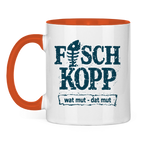 Keramik-Tasse zweifarbig "FISCHKOPP" #560