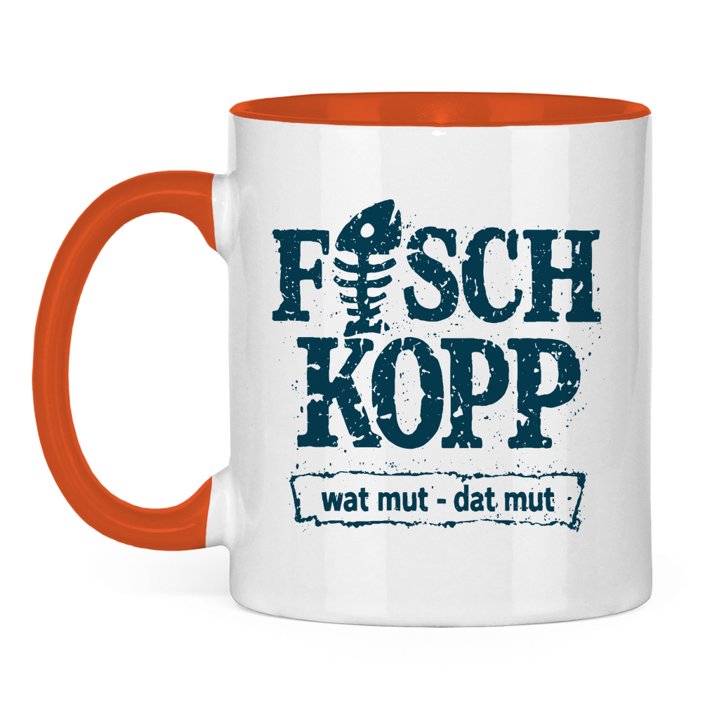 Keramik-Tasse zweifarbig "FISCHKOPP" #560