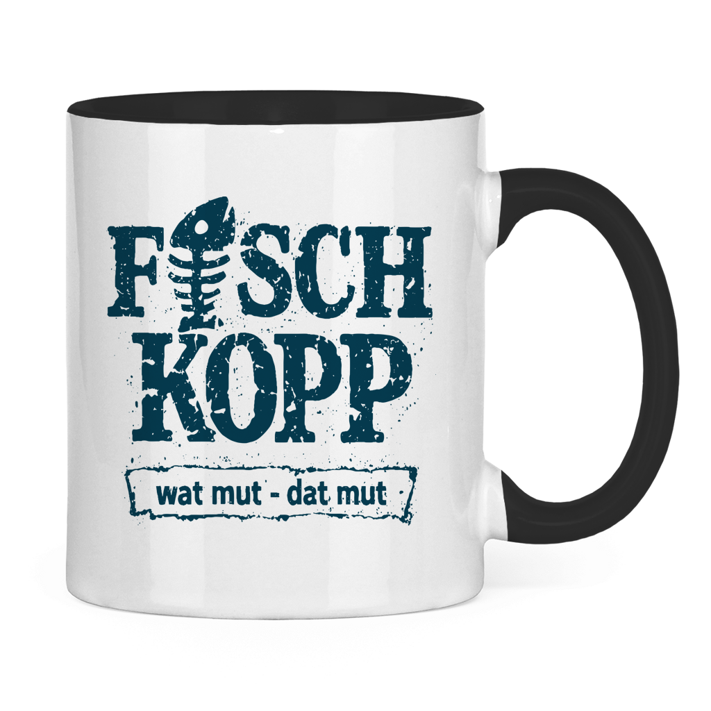 Keramik-Tasse zweifarbig "FISCHKOPP" #560