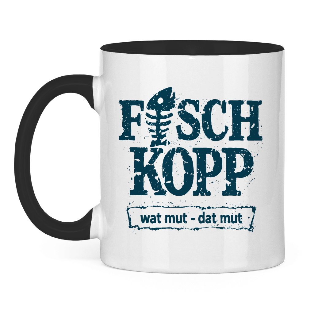 Keramik-Tasse zweifarbig "FISCHKOPP" #560