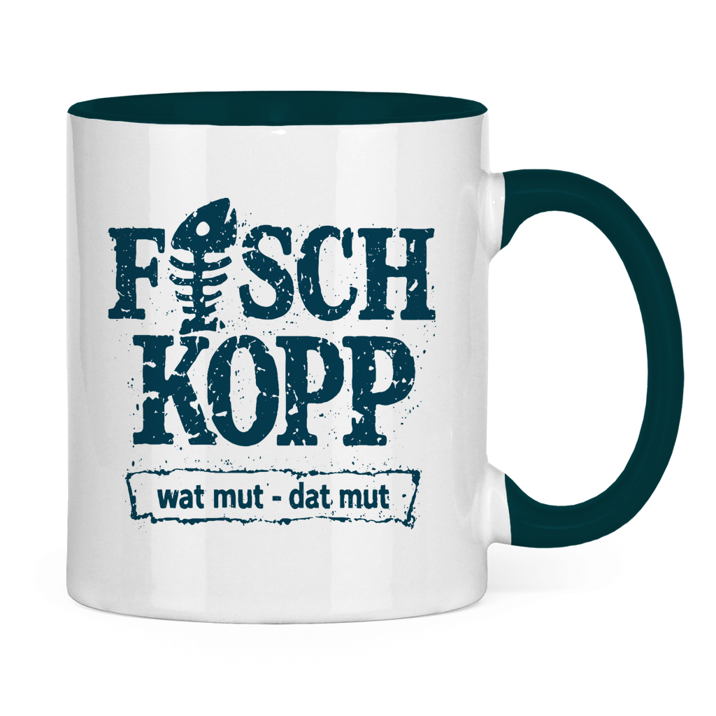 Keramik-Tasse zweifarbig "FISCHKOPP" #560