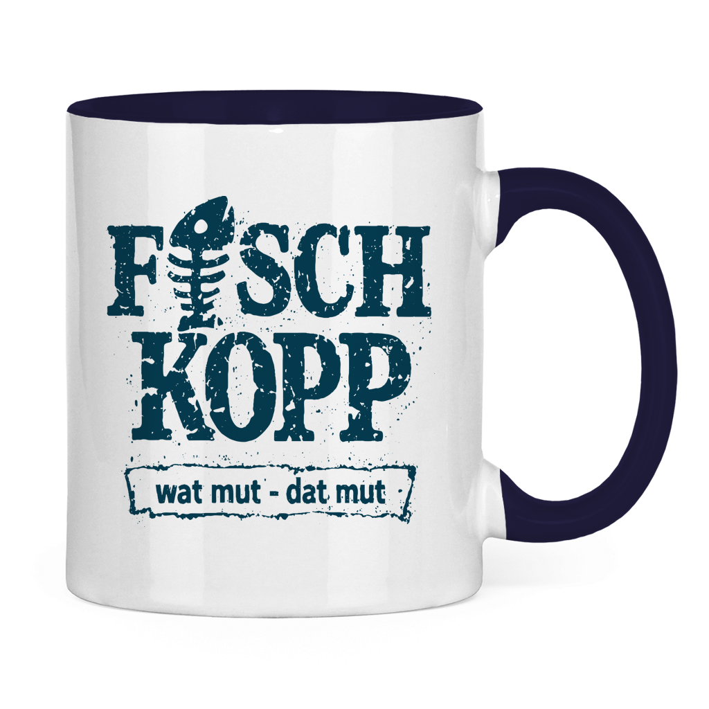 Keramik-Tasse zweifarbig "FISCHKOPP" #560