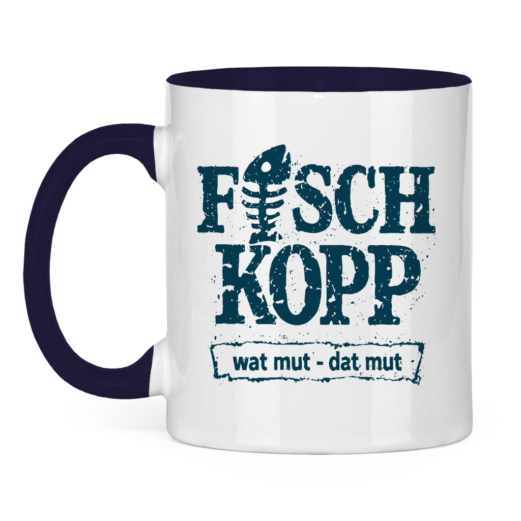 Keramik-Tasse zweifarbig "FISCHKOPP" #560