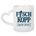 Keramik-Tasse mit Herzhenkel  "FISCHKOPP" #560
