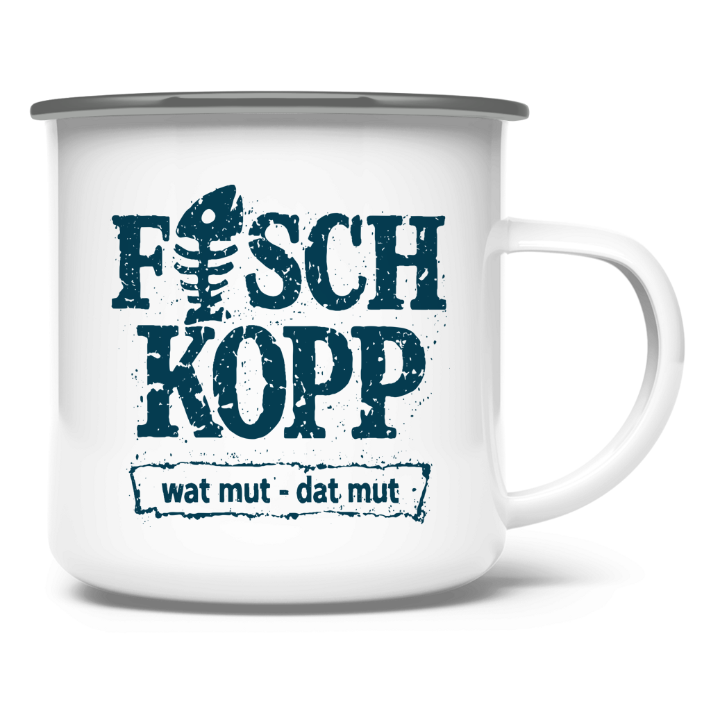 Emaille Tasse  "FISCHKOPP" #560