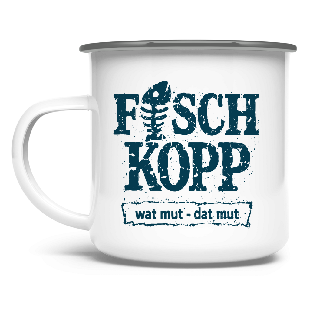 Emaille Tasse  "FISCHKOPP" #560