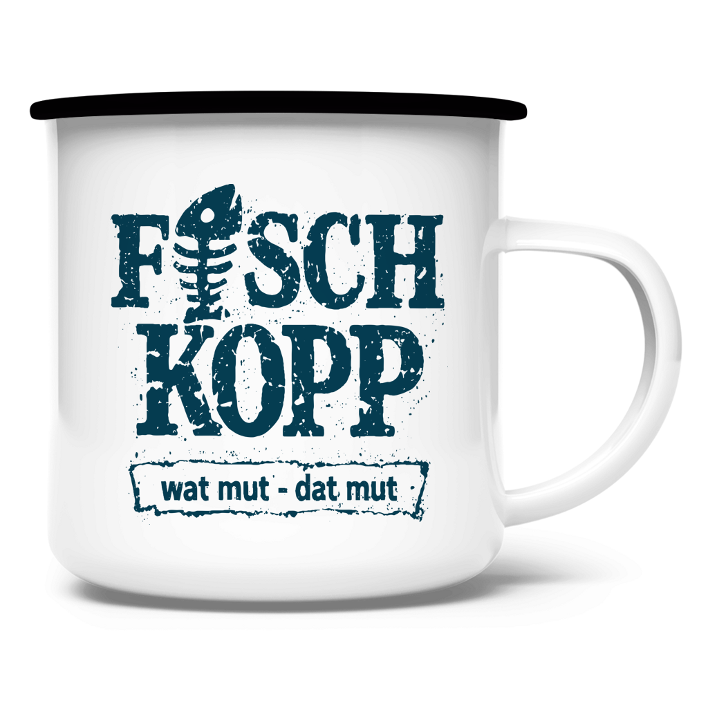 Emaille Tasse  "FISCHKOPP" #560
