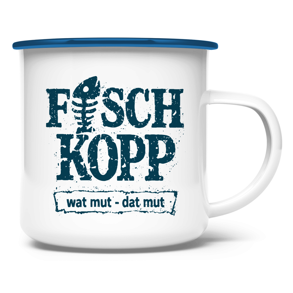 Emaille Tasse  "FISCHKOPP" #560