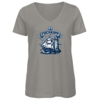 T-Shirt Damen V-Neck "FISCHKOPP" #522