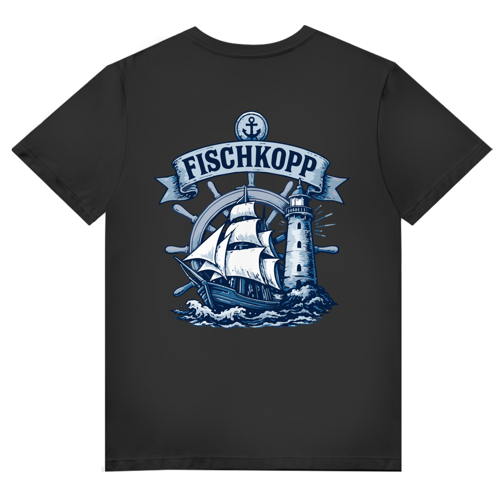 T-Shirt Herren V-Neck "FISCHKOPP" #522