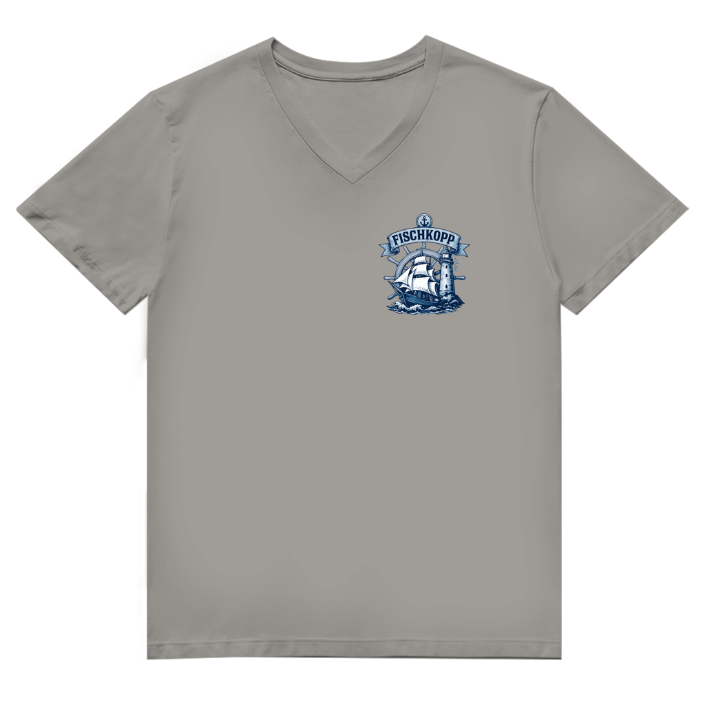 T-Shirt Herren V-Neck "FISCHKOPP" #522