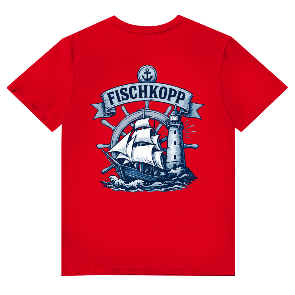T-Shirt Herren V-Neck "FISCHKOPP" #522