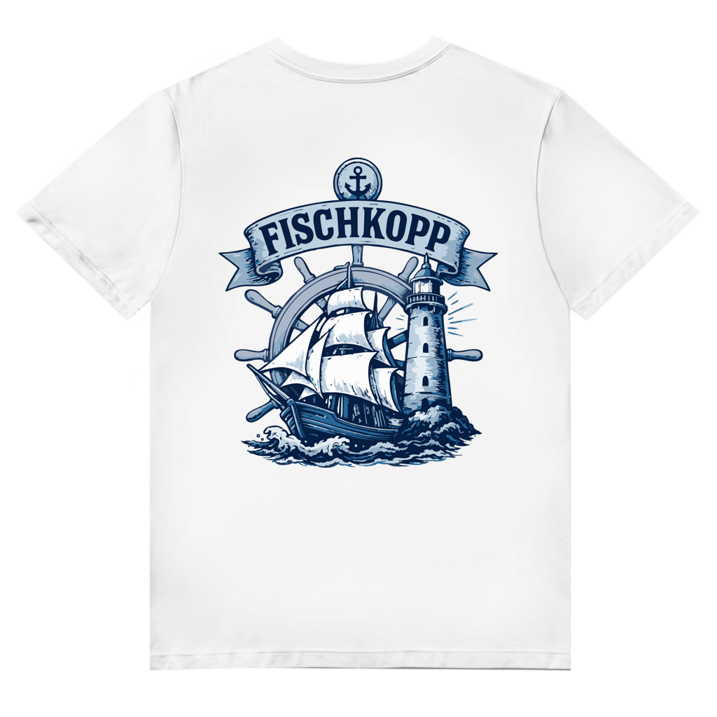 T-Shirt Herren V-Neck "FISCHKOPP" #522