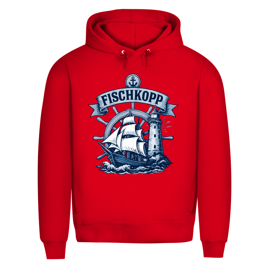 Hoodie Herren "FISCHKOPP" #522 - einseitiger Druck