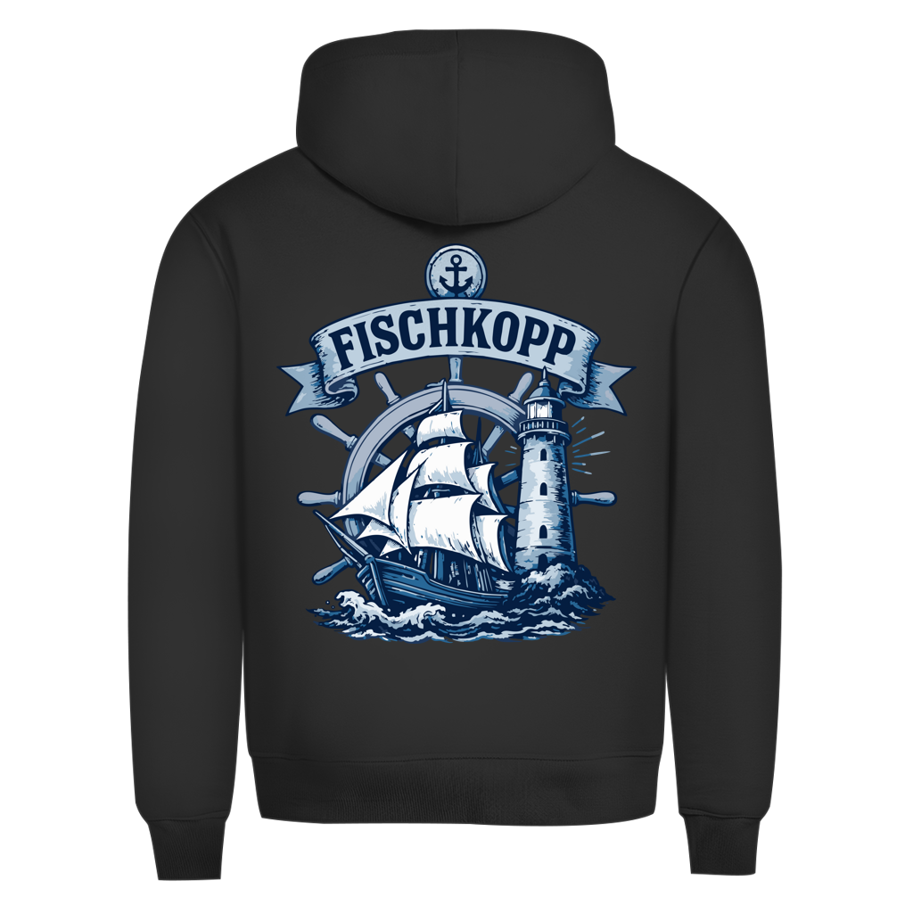 Hoodie Herren "FISCHKOPP" #522 - beidseitiger Druck