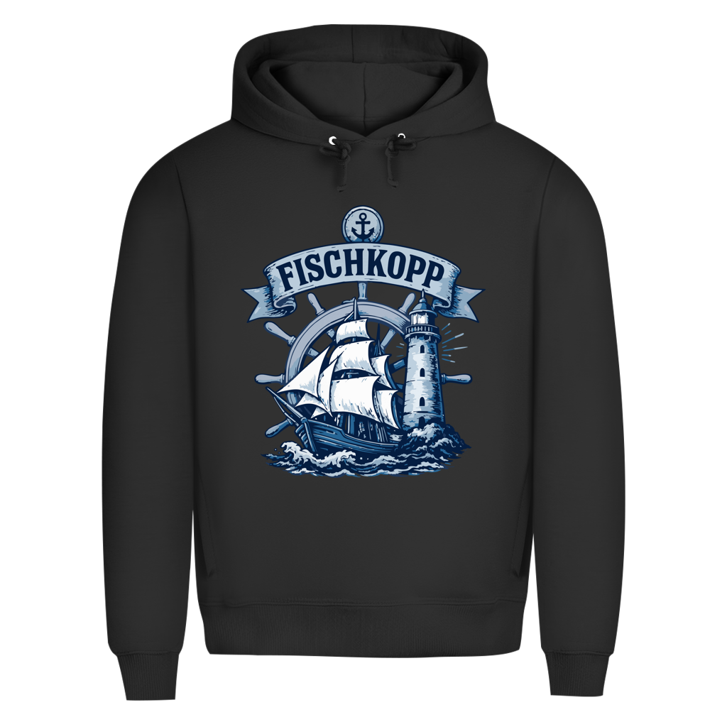 Hoodie Herren "FISCHKOPP" #522 - beidseitiger Druck