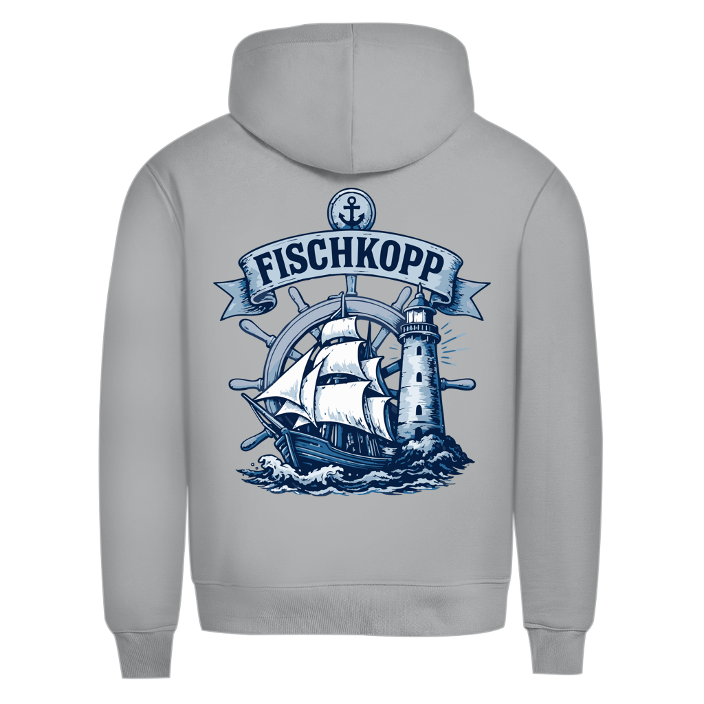 Hoodie Herren "FISCHKOPP" #522 - beidseitiger Druck