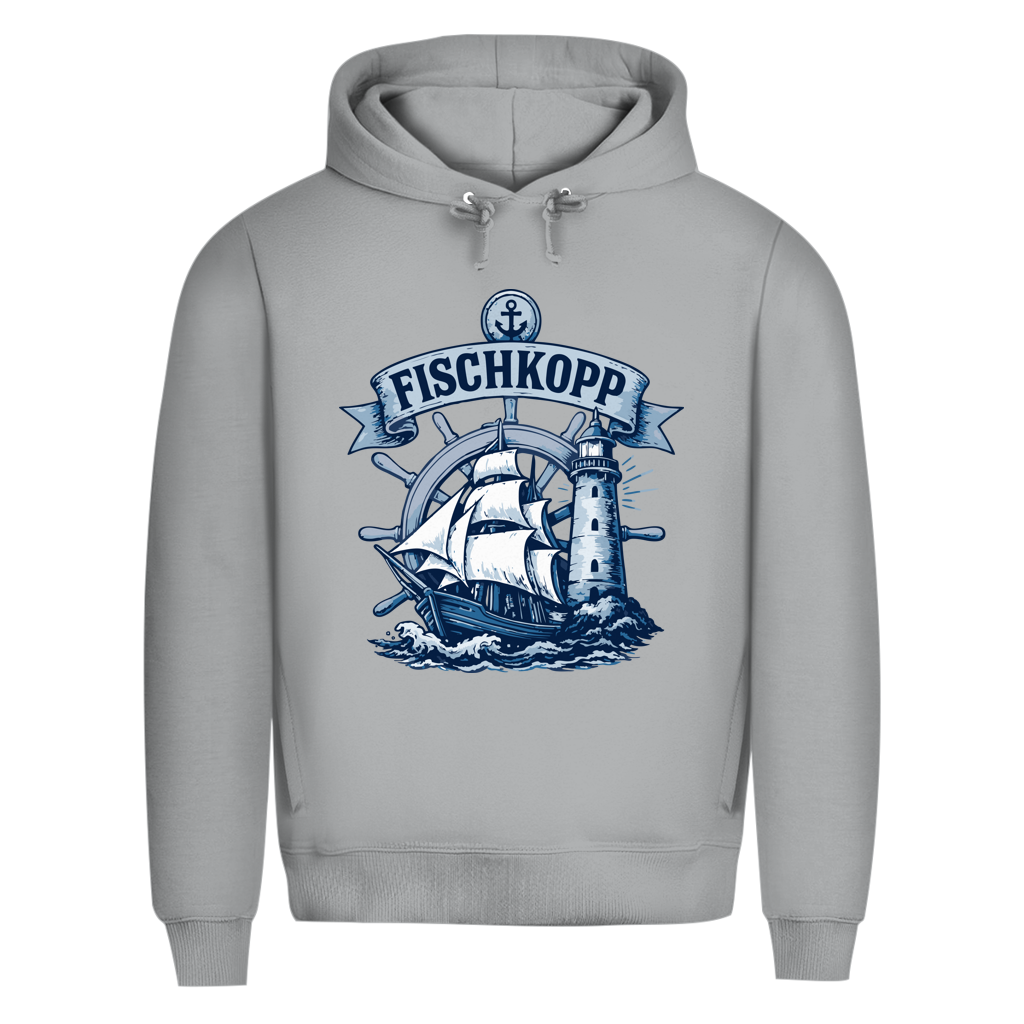 Hoodie Herren "FISCHKOPP" #522 - beidseitiger Druck
