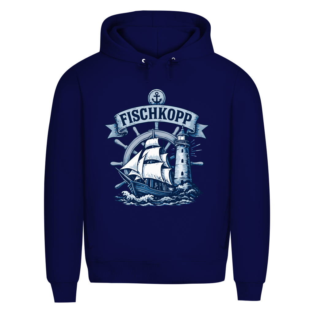 Hoodie Herren "FISCHKOPP" #522 - beidseitiger Druck