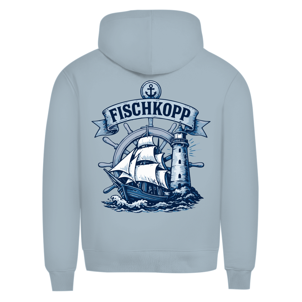 Hoodie Herren "FISCHKOPP" #522 - beidseitiger Druck
