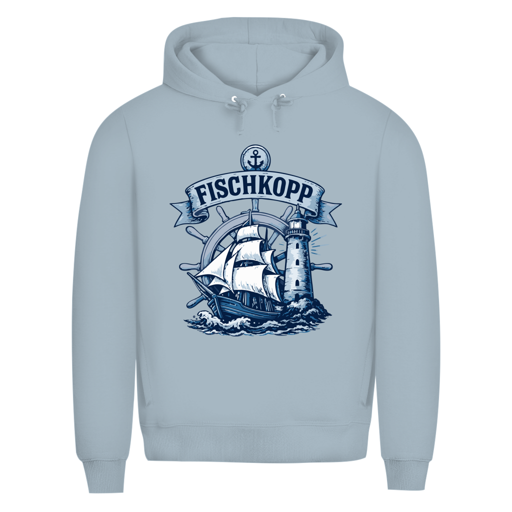 Hoodie Herren "FISCHKOPP" #522 - beidseitiger Druck