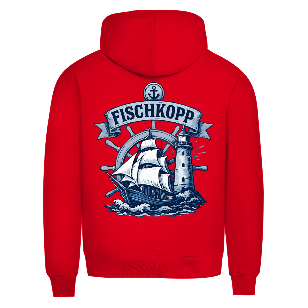 Hoodie Herren "FISCHKOPP" #522 - beidseitiger Druck