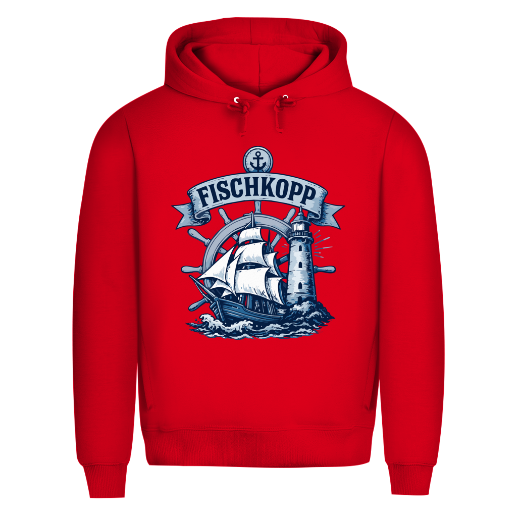 Hoodie Herren "FISCHKOPP" #522 - beidseitiger Druck