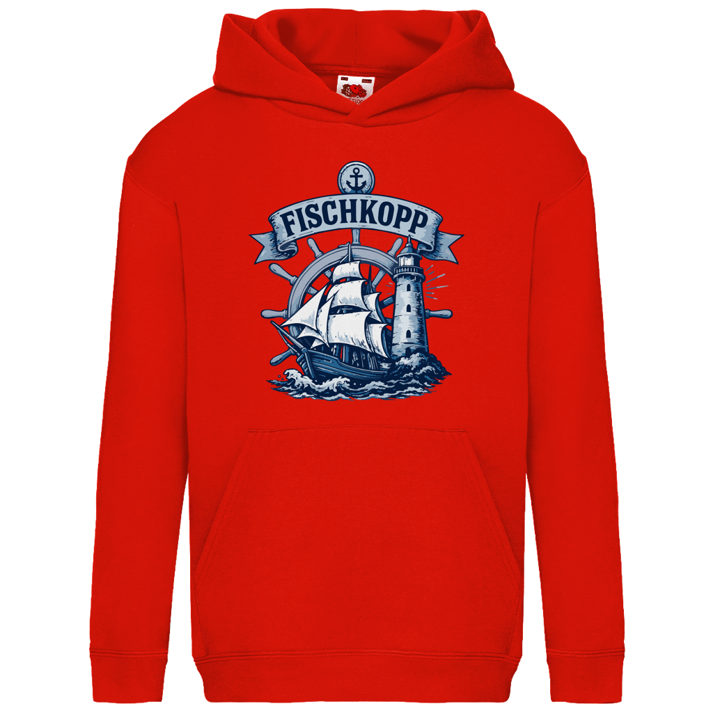 Hoodie Kinder  "FISCHKOPP" #522 - beidseitiger Druck