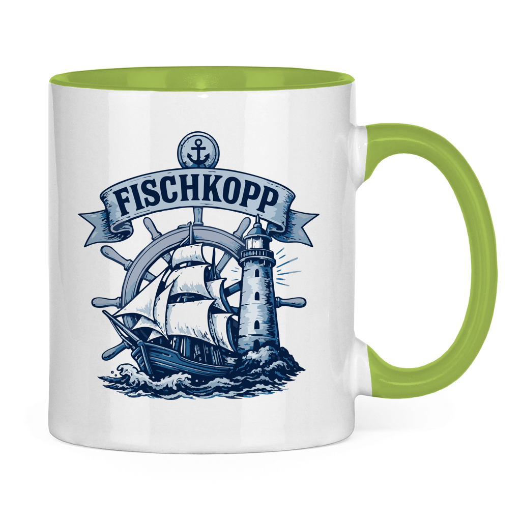 Keramik-Tasse zweifarbig "FISCHKOPP" #522