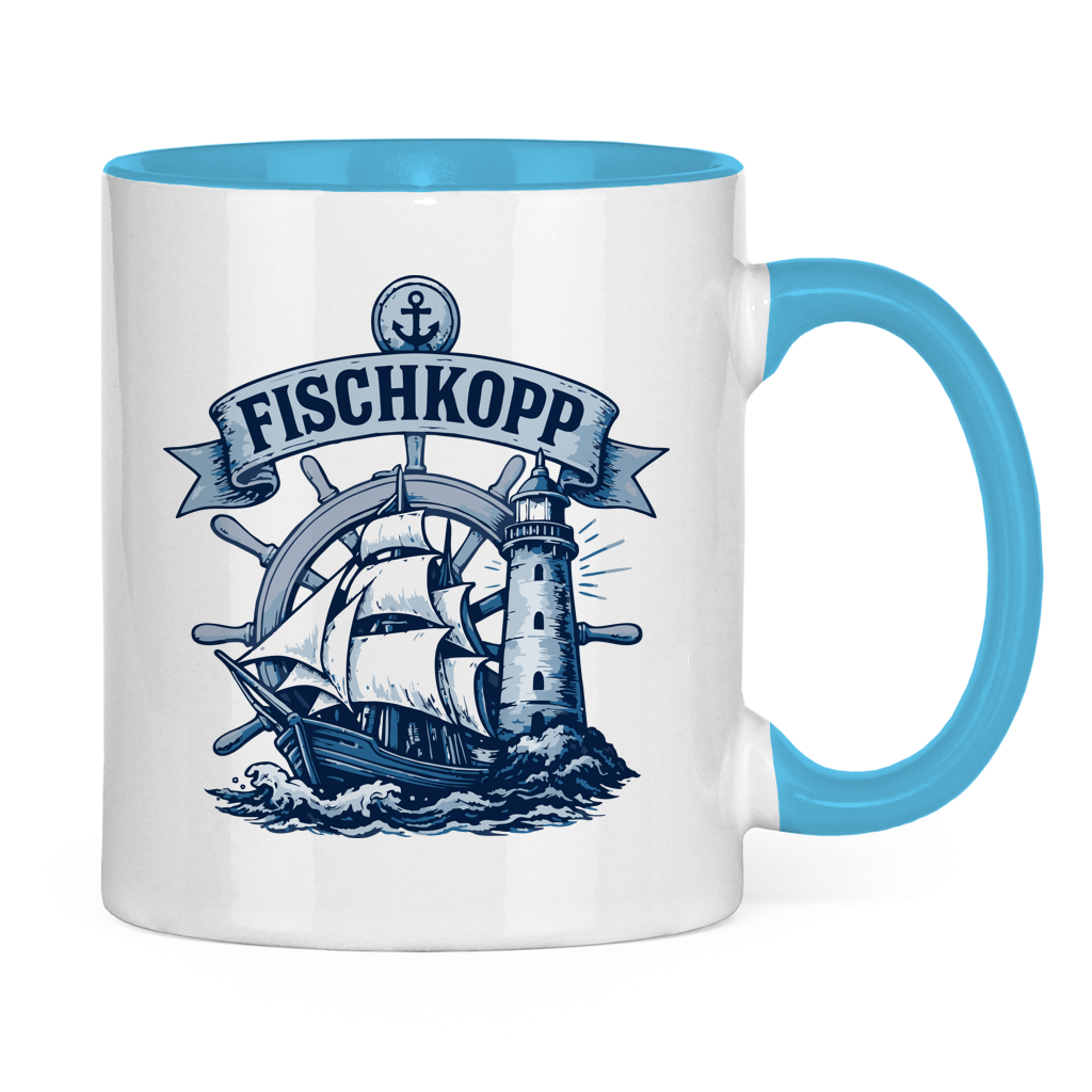 Keramik-Tasse zweifarbig "FISCHKOPP" #522