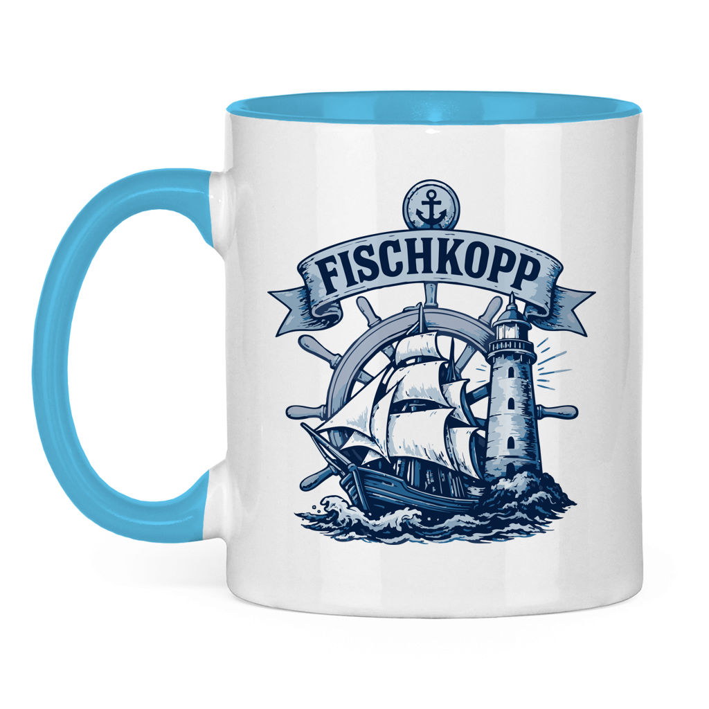 Keramik-Tasse zweifarbig "FISCHKOPP" #522