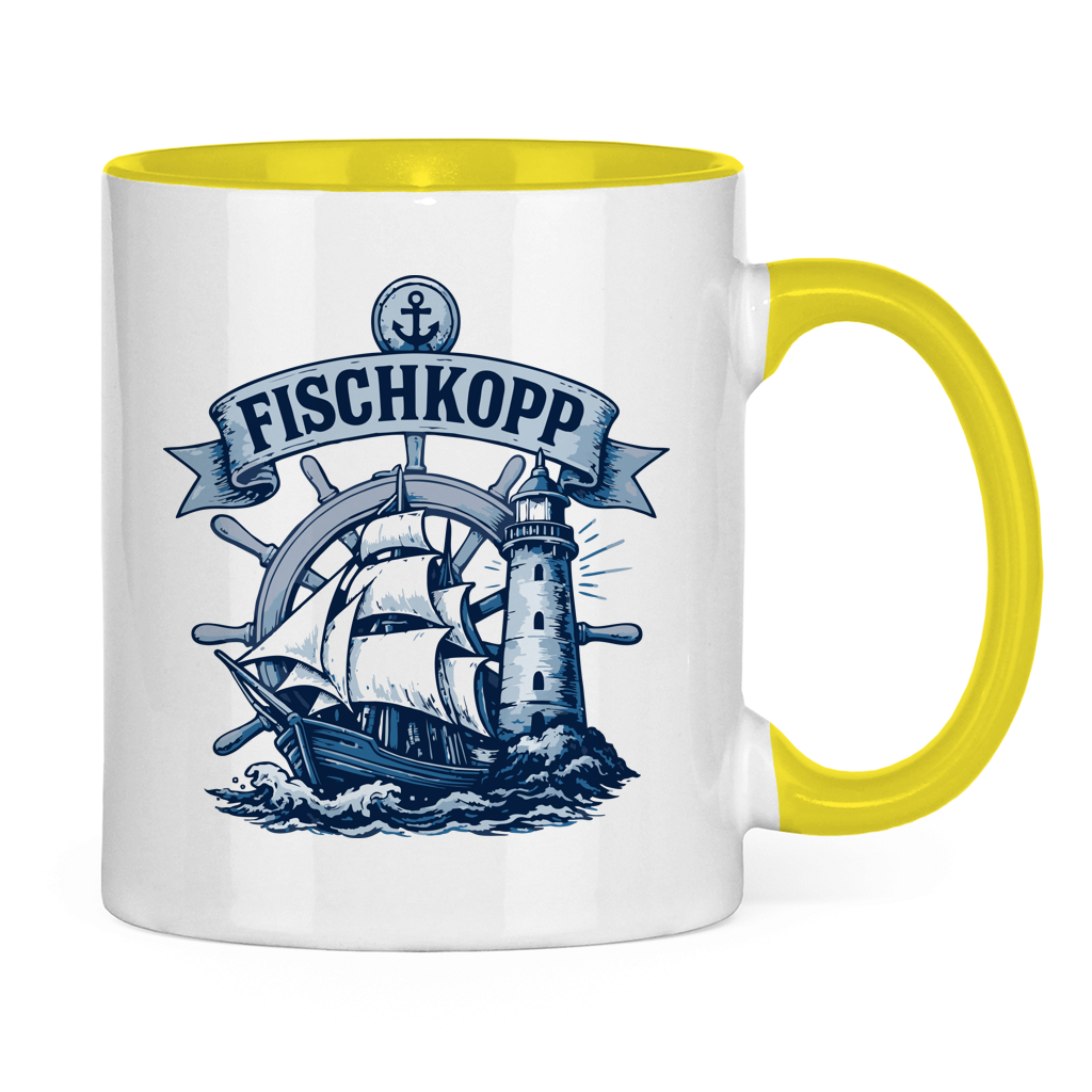 Keramik-Tasse zweifarbig "FISCHKOPP" #522