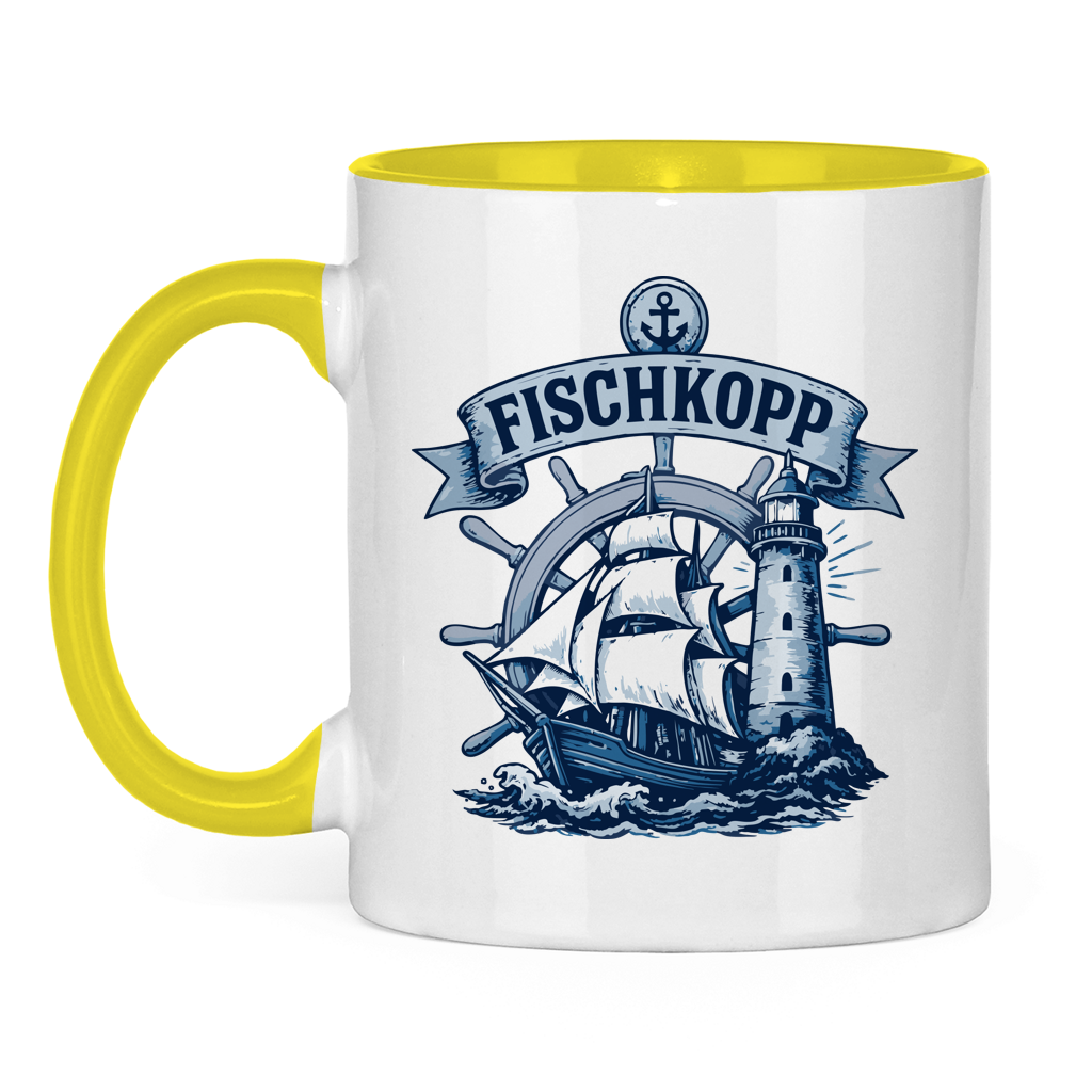 Keramik-Tasse zweifarbig "FISCHKOPP" #522