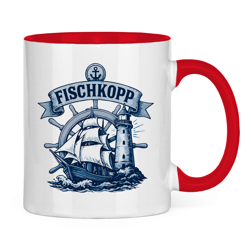 Keramik-Tasse zweifarbig "FISCHKOPP" #522