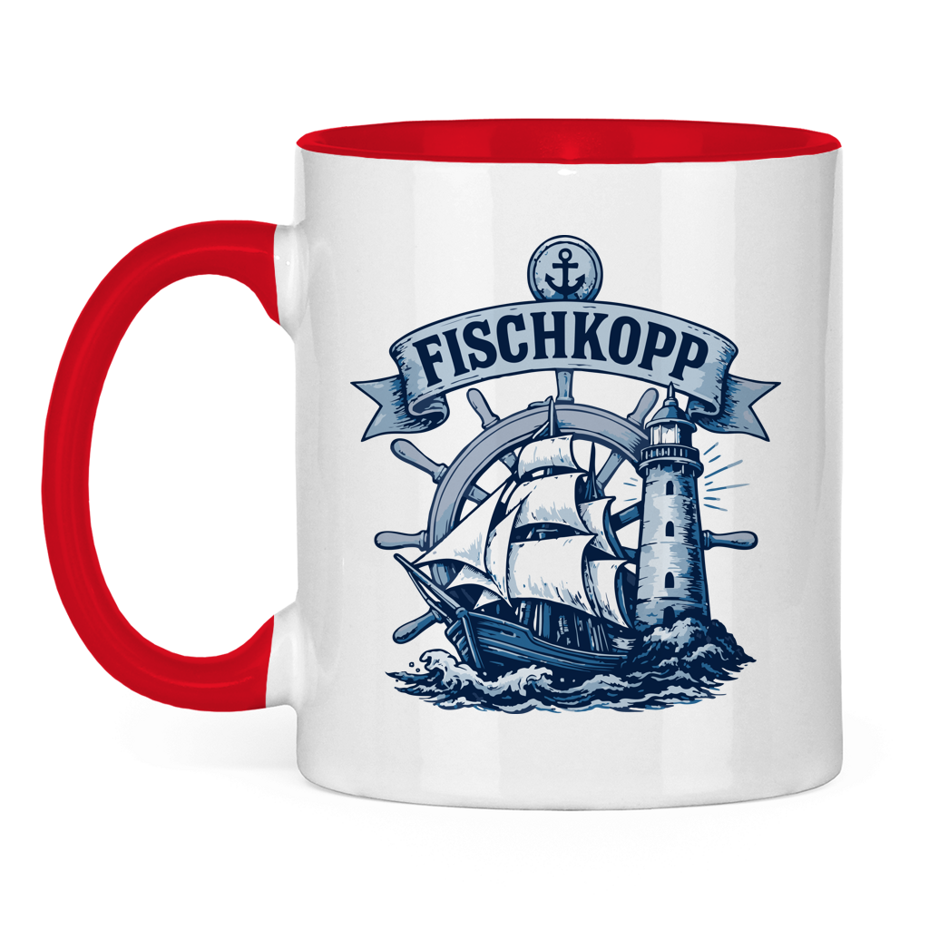 Keramik-Tasse zweifarbig "FISCHKOPP" #522